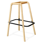 Барный стул со спинкой и мягкой обивкой с ромбами на 4-х деревянных ножках Голубой Велюр Ava Charm варинант исполнения - 4 | Loft Concept в Новосибирске