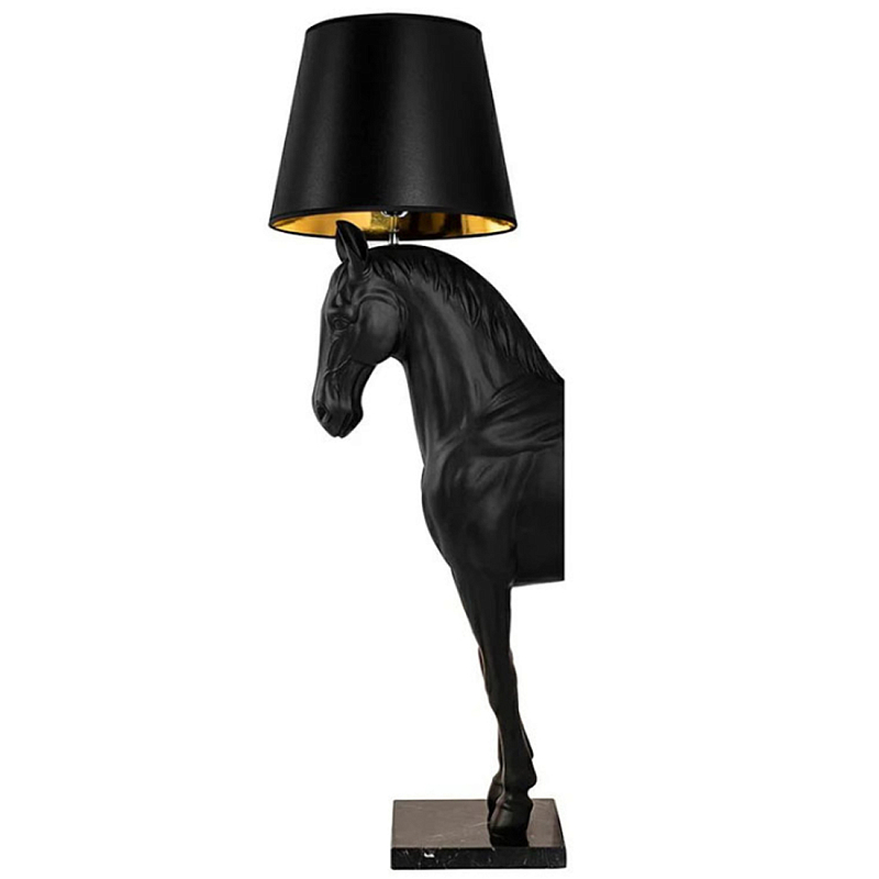 Horse Statue Floor Lamp Большой светильник Черная Лошадь Черный Золотой в Новосибирске | Loft Concept 