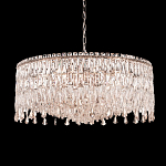 Люстра круглая с хрустальными подвесками на серебряном каркасе Roul Crystal Light варинант исполнения - 1 | Loft Concept в Новосибирске