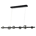 Люстра светодиодная линейная с 6-ю круглыми серыми плафонами Iona Chandelier Black  варинант исполнения - 1 | Loft Concept в Новосибирске