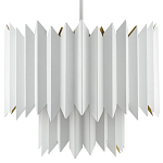 Люстра белая с гофрированным двойным абажуром Corrugated Double Lampshade варинант исполнения - 3 | Loft Concept в Новосибирске