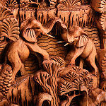 Панно из дерева пирамида из слонов Panel With Animals варинант исполнения - 2 | Loft Concept в Новосибирске