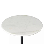 Кофейный столик с белой мраморной столешницей на черном основании Tall Coffee Black and White Table варинант исполнения - 4 | Loft Concept в Новосибирске