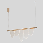 Люстра подвесная с пятью прозрачными элементами в форме лепестков и золотистым металлическим основанием DALI Tonin Casa варинант исполнения - 1 | Loft Concept в Новосибирске