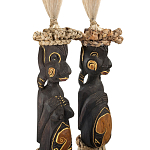 Комплект из 2-х статуэток из массива албезии Asmat Statuettes Albesia варинант исполнения - 2 | Loft Concept в Новосибирске