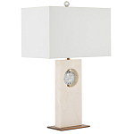 Настольная лампа из мрамора с тканевым прямоугольным абажуром Eternity варинант исполнения - 6 | Loft Concept в Новосибирске