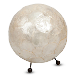 Настольная лампа из перламутра на металлическом каркасе Indonesian Egg варинант исполнения - 3 | Loft Concept в Новосибирске