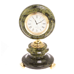 Часы настольные бронзовые из натуральных камней Мрамор и Змеевик Stone Clock варинант исполнения - 13 | Loft Concept в Новосибирске