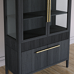 Витрина Primo со стеклянными фасадами и буфетом шпон Черный дуб варинант исполнения - 5 | Loft Concept в Новосибирске