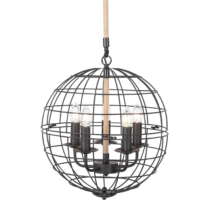 Люстра Loft Rope Sphere Pendant Черный Люстра Loft Rope Sphere Pendant Черный в Новосибирске | Loft Concept