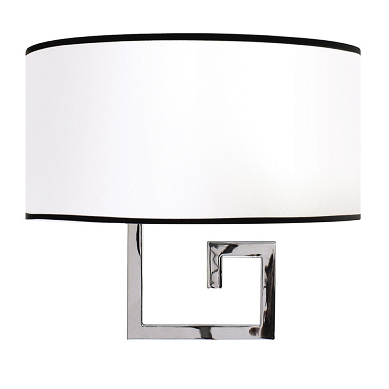 Бра с белым овальным абажуром с черной окантовкой Natural Concepts Хром Золотой Белый Черный в Новосибирске | Loft Concept 