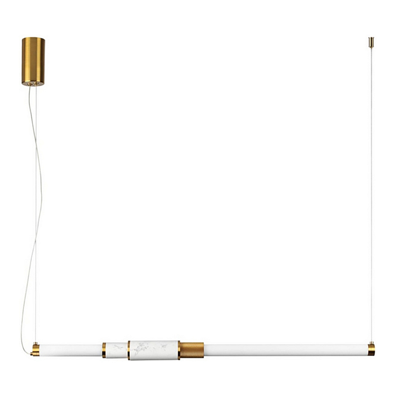 Подвесной светильник BERT FRANK Cylinder Золотой Белый Мрамор Bianco в Новосибирске | Loft Concept 