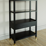 Стеллаж Elsa Dreams Black со стеклянными полками и ящиком варинант исполнения - 6 | Loft Concept в Новосибирске