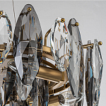 Люстра подвесная с овальными подвесками из стекла дымчатого цвета Harlow Crystal Round варинант исполнения - 4 | Loft Concept в Новосибирске