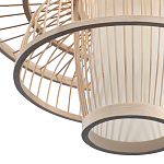 Подвесной светильник фигурный из деревянных прутьев с плафоном из натуральной ткани Light Inside the Cell варинант исполнения - 7 | Loft Concept в Новосибирске