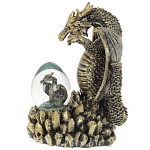 Декоративная статуэтка Дракон и стеклянное яйцо Dragon and Glass Egg Gold Black варинант исполнения - 4 | Loft Concept в Новосибирске