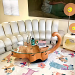 Дизайнерский журнальный стол с основанием в виде кота Bivan варинант исполнения - 3 | Loft Concept в Новосибирске