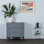 Комод серый из массива бука с 3-мя ящиками Wenge Light варинант исполнения - 5 | Loft Concept в Новосибирске