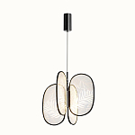 Люстра с гравировкой на акриловых плафонах Gravyura Black D 50 см варинант исполнения - 2 | Loft Concept в Новосибирске