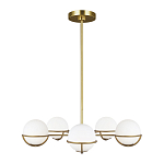 Люстра с 5-ю белыми шарообразными плафонами в сферические каркасах Feiss варинант исполнения - 2 | Loft Concept в Новосибирске