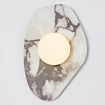 Бра с каменным основанием и плафоном из стекла в форме шара Shaw Marble Lighting варинант исполнения - 1 | Loft Concept в Новосибирске