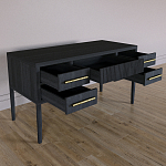 Большой Рабочий стол Primo с 5 выдвижными ящиками Черный дуб варинант исполнения - 8 | Loft Concept в Новосибирске