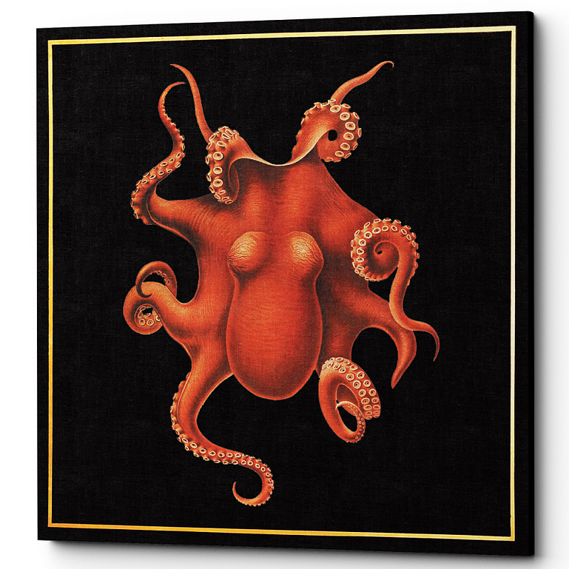 Постер Octopus Poster Черный Красный в Новосибирске | Loft Concept 