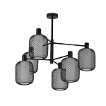 Люстра потолочная с абажурами из металлической сетки Loft Grid Pendant Gold варинант исполнения - 5 | Loft Concept в Новосибирске