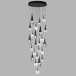 Люстра каскадная с 24-мя рельефными прозрачными плафонами в форме лепестков Glass Pod  варинант исполнения - 5 | Loft Concept в Новосибирске