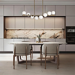 Люстра на штанге с 8-ю белыми шарообразными плафонами Bubble Chandelier варинант исполнения - 4 | Loft Concept в Новосибирске