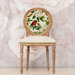 Стул бежевый из натурального бука с изображением птица в саду Blooming Birds варинант исполнения - 3 | Loft Concept в Новосибирске