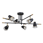 Потолочный светильник с конусообразными плафонами с контрастным сочетанием бронзы и глубоким черным цветом Aurika варинант исполнения - 2 | Loft Concept в Новосибирске