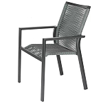 Стул темно-серый с высокой плетеной спинкой и сиденьем Braided Strength варинант исполнения - 6 | Loft Concept в Новосибирске