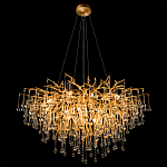 Люстра подвесная с прозрачными стеклянными подвесками в форме капель Диаметр 100 см Droplet Chandelier варинант исполнения - 5 | Loft Concept в Новосибирске