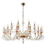 Люстра с 18-ю лампочками и изогнутыми прозрачными элементами из стекла Twisted Glass Candles Chandelier варинант исполнения - 2 | Loft Concept в Новосибирске