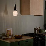 Подвесной светильник каплевидной формы с комбинированным плафоном из стали и белого матового стекла Kichler варинант исполнения - 9 | Loft Concept в Новосибирске