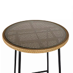 Барный столик с круглой плетеной столешницей Wicker Table Top варинант исполнения - 4 | Loft Concept в Новосибирске