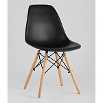 Пластиковый стул на ножках из массива бука Eames Black варинант исполнения - 1 | Loft Concept в Новосибирске