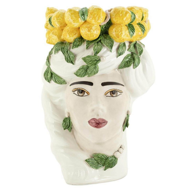 Ваза VASE LEMON HEAD LADY BIG Желтый Белый в Новосибирске | Loft Concept 