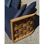 Дизайнерский уличный диван из массива дерева с плетеной спинкой PALINFRASCA Sofa варинант исполнения - 25 | Loft Concept в Новосибирске