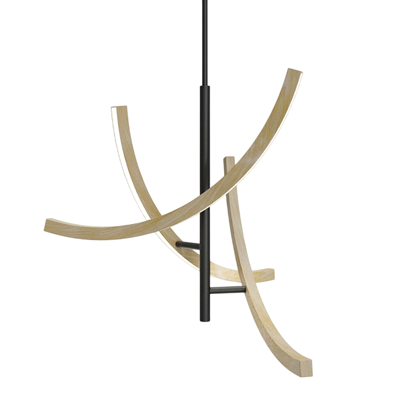 Подвесной светильник Wabi Черный Древесина в Новосибирске | Loft Concept 