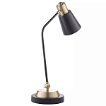 Настольная лампа с наклонным корпусом и подвижным плафоном в сочетании золотистого и чёрного цвета Work Surface Light варинант исполнения - 3 | Loft Concept в Новосибирске