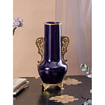 Ваза темно-синяя фарфоровая с бронзовыми ручками и ножками Eden Garden варинант исполнения - 4 | Loft Concept в Новосибирске