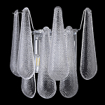 Бра с подвесками из рифленного стекла в форме капель на основании цвета хром Textured Glass варинант исполнения - 4 | Loft Concept в Новосибирске