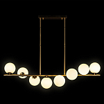 Люстра на штанге с 8-ю белыми шарообразными плафонами Bubble Chandelier варинант исполнения - 1 | Loft Concept в Новосибирске