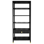 Стеллаж Elsa Dreams Black со стеклянными полками и ящиком варинант исполнения - 7 | Loft Concept в Новосибирске