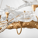 Люстра подвесная с прозрачными стеклянными птичками на ветвях Диаметр 80 см Serip Voa варинант исполнения - 9 | Loft Concept в Новосибирске