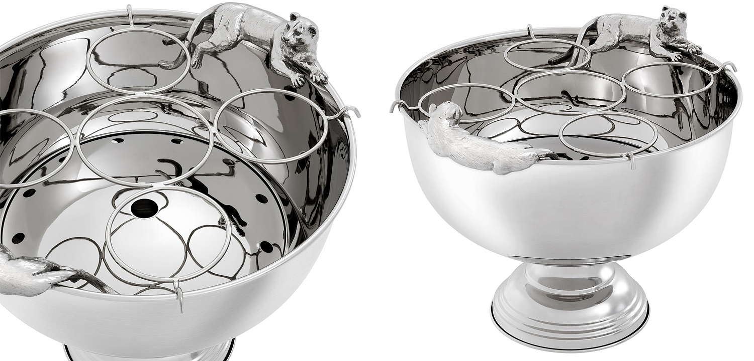 Ведерко для шампанского Eichholtz Champagne Cooler Jordan nickel Ведерко для шампанского Eichholtz Champagne Cooler Jordan nickel - Loft-Concept в Новосибирске