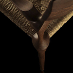 Стул из Ореха с плетеным сидением Kronos Dining Chair Brown варинант исполнения - 4 | Loft Concept в Новосибирске