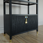 Стеллаж со стеклянными полками Elsa Dreams Black варинант исполнения - 4 | Loft Concept в Новосибирске